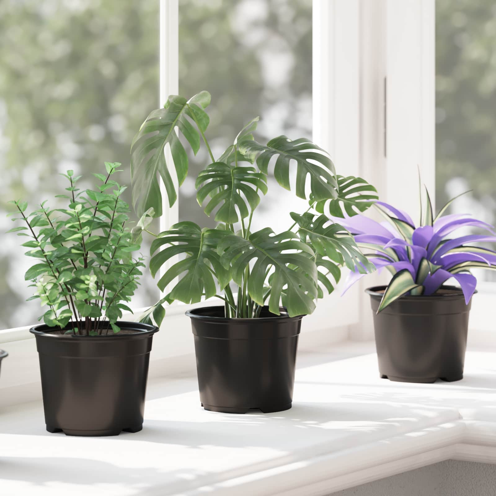 vidaXL Runder Blumentopf 200 pcs Schwarz Ø 10 x 8 cm Kunststoff