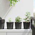 vidaXL Blumentopf 50 pcs Schwarz Ø 15 x 13 cm Kunststoff