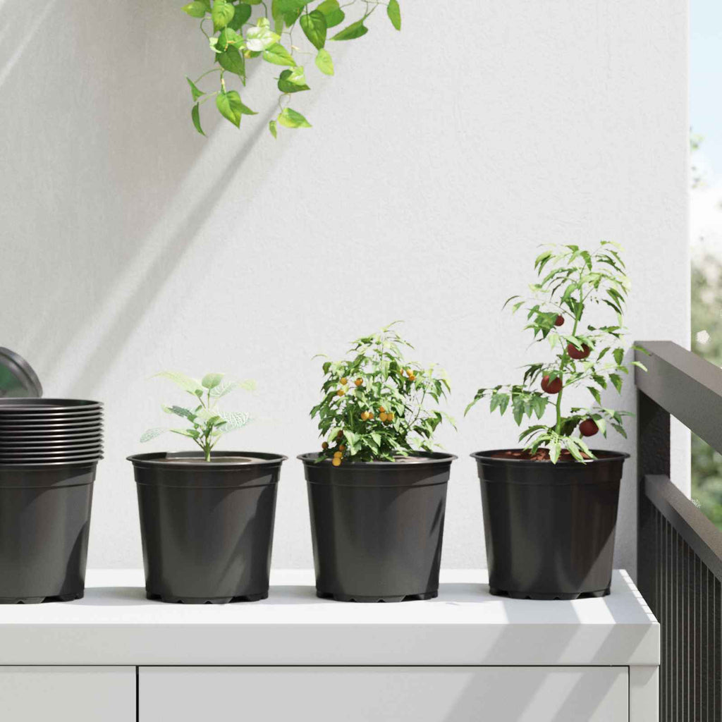 vidaXL Blumentopf 200 pcs Schwarz Ø 15 x 13 cm Kunststoff