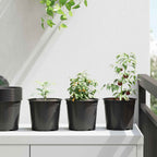 vidaXL Blumentopf 200 pcs Schwarz Ø 15 x 13 cm Kunststoff