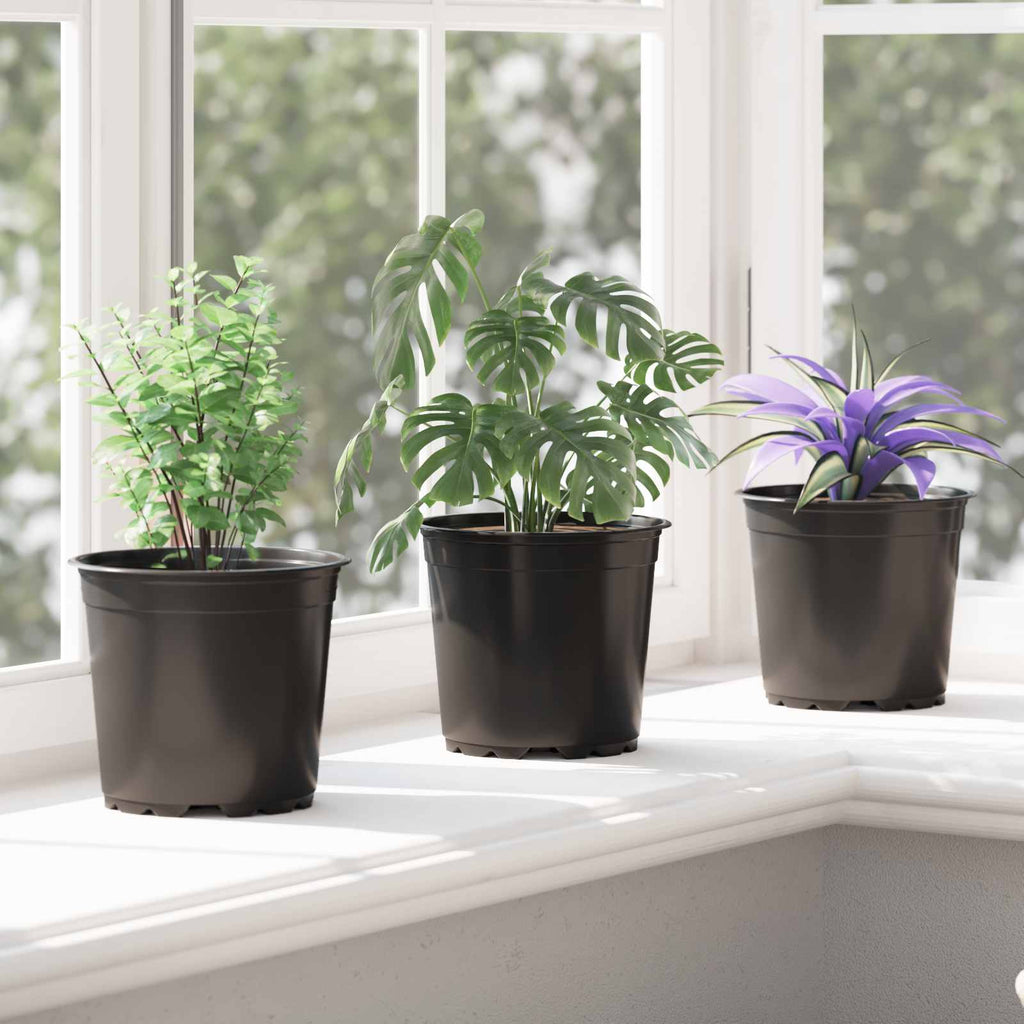 vidaXL Blumentopf 200 pcs Schwarz Ø 15 x 13 cm Kunststoff