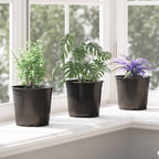 vidaXL Blumentopf 200 pcs Schwarz Ø 15 x 13 cm Kunststoff