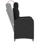 vidaXL Outdoortisch-Set 5 pcs Schwarz Poly-Rattan