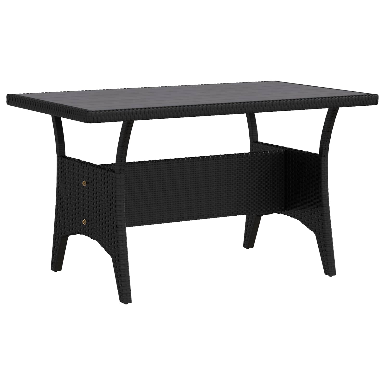 vidaXL Outdoortisch-Set 3 pcs Schwarz und Cremeweiß Poly-Rattan