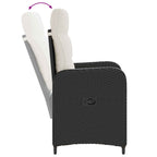 vidaXL Outdoortisch-Set 3 pcs Schwarz und Cremeweiß Poly-Rattan