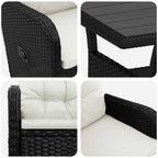 vidaXL Outdoortisch-Set 5 pcs Schwarz und Cremeweiß Poly-Rattan
