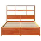 vidaXL Bettgestell mit Aufbewahrungskopfteil Wachsbraun 150 x 200 cm