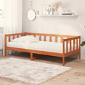 vidaXL Tag-Bett mit Matratze Wachsbraun und Weiß 90 x 200 cm