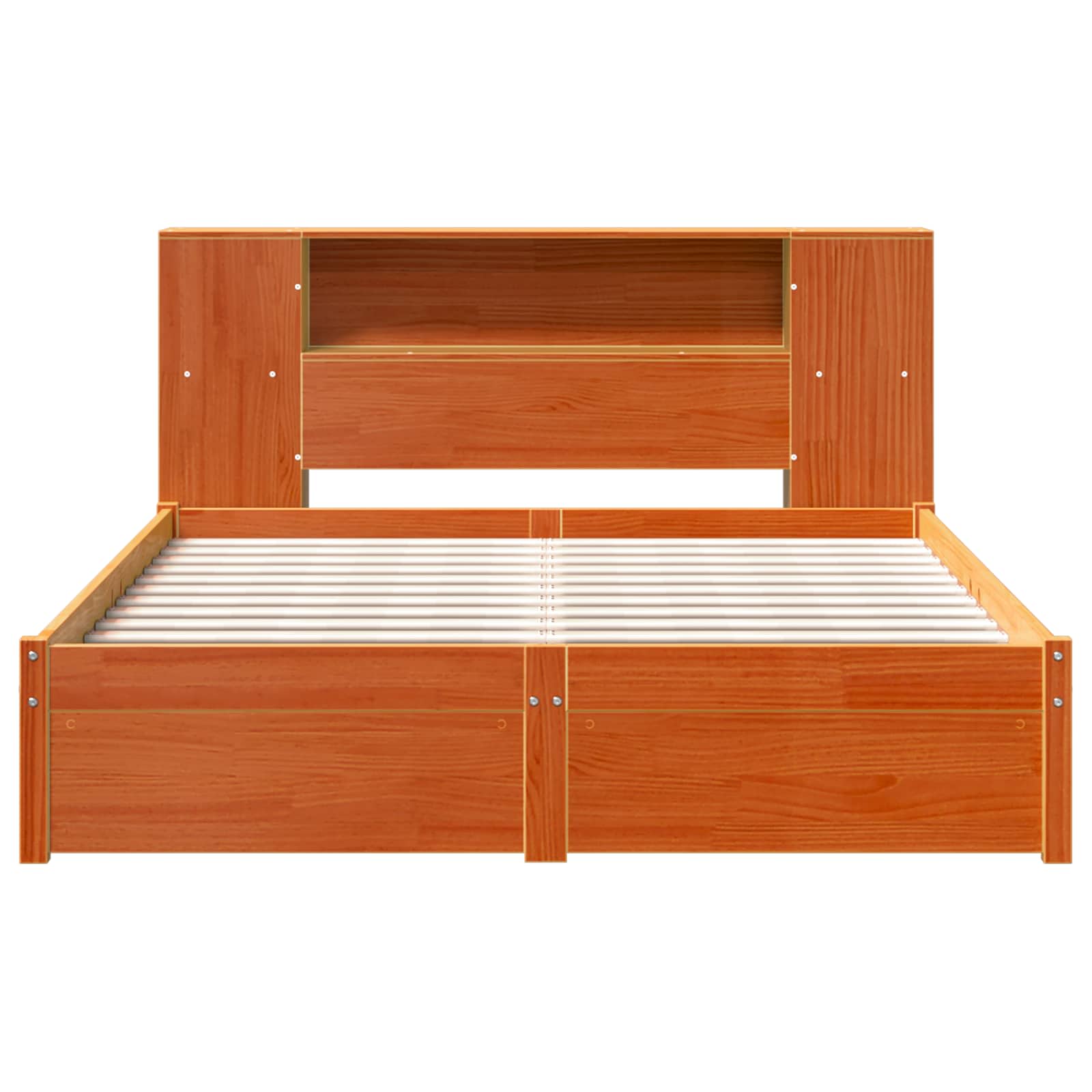 vidaXL Bettgestell mit Aufbewahrungskopfteil 2 pcs Wachsbraun