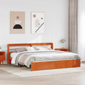vidaXL Bettrahmen mit Kopfteil 2 pcs Wachsbraun Massivholz Kiefer