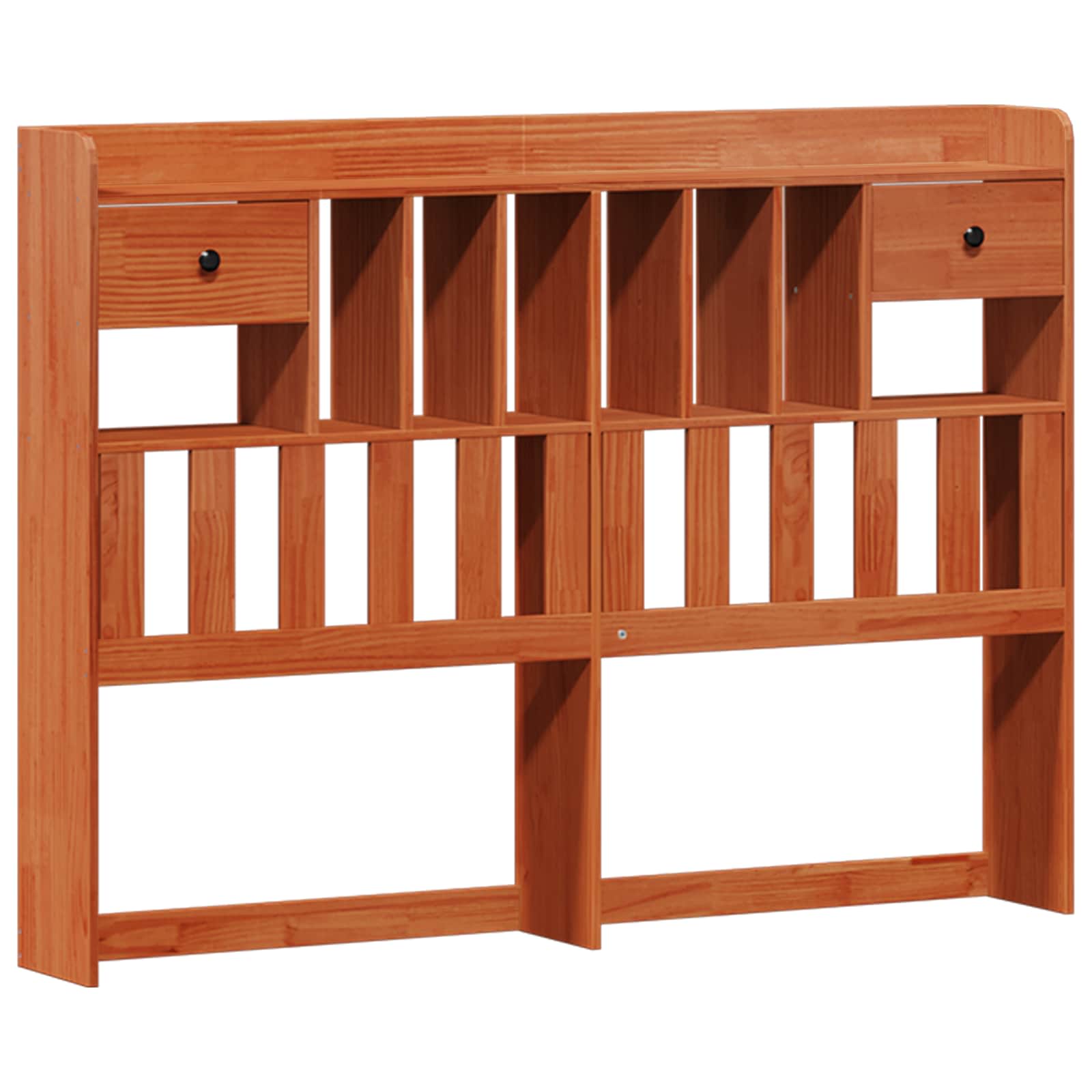 vidaXL Bücherregal Bettgestell mit Kopfteil Wachsbraun 200 x 160 cm