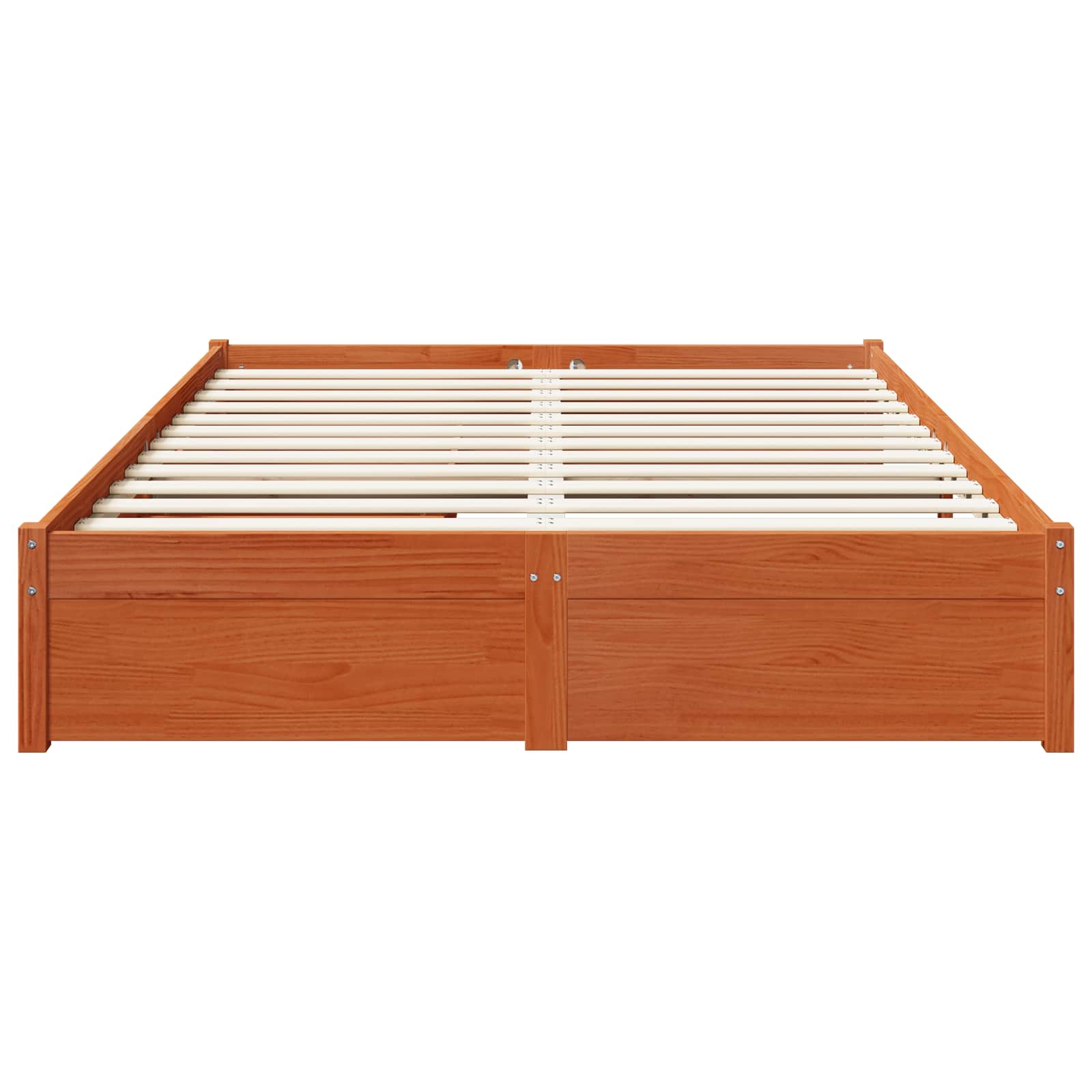 vidaXL Bettrahmen mit Schubladen 3 pcs Wachsbraun Massivholz Kiefer