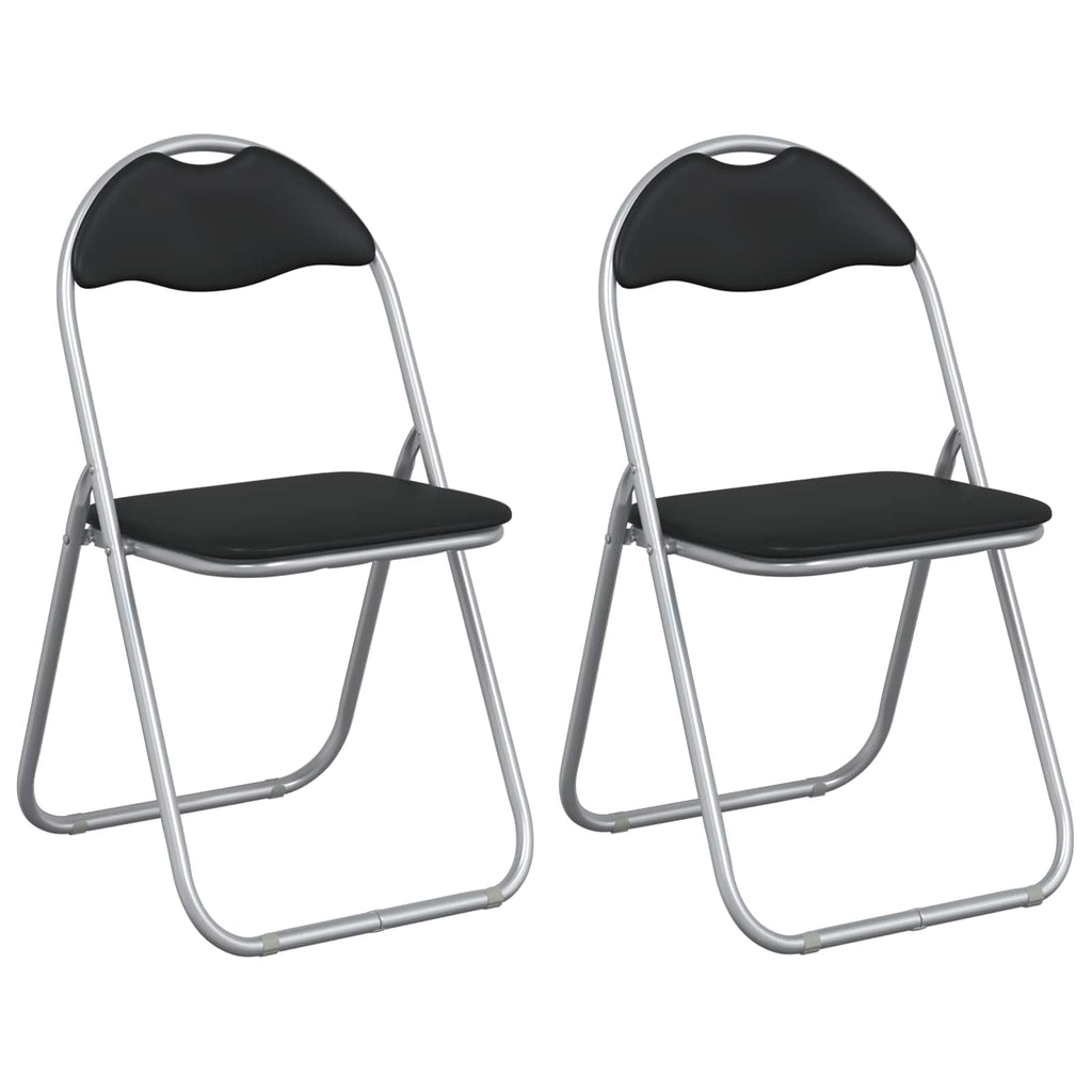 vidaXL Klappstuhl 2 Stück Schwarz und Grau 48 x 43,5 x 81 cm