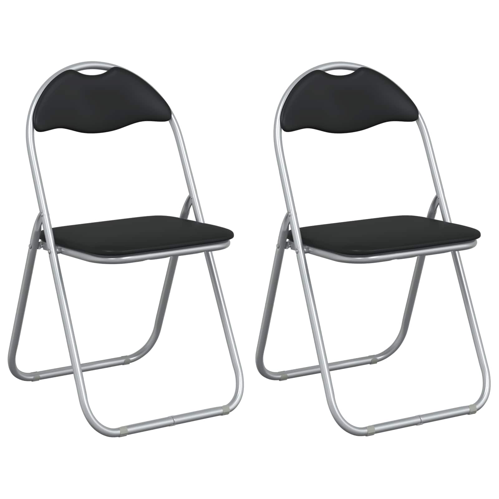vidaXL Klappstuhl 2 Stück Schwarz und Grau 48 x 43,5 x 81 cm
