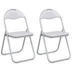 vidaXL Klappstuhl 2 pcs Weiß und Grau 48 x 43,5 x 81 cm Kunstleder