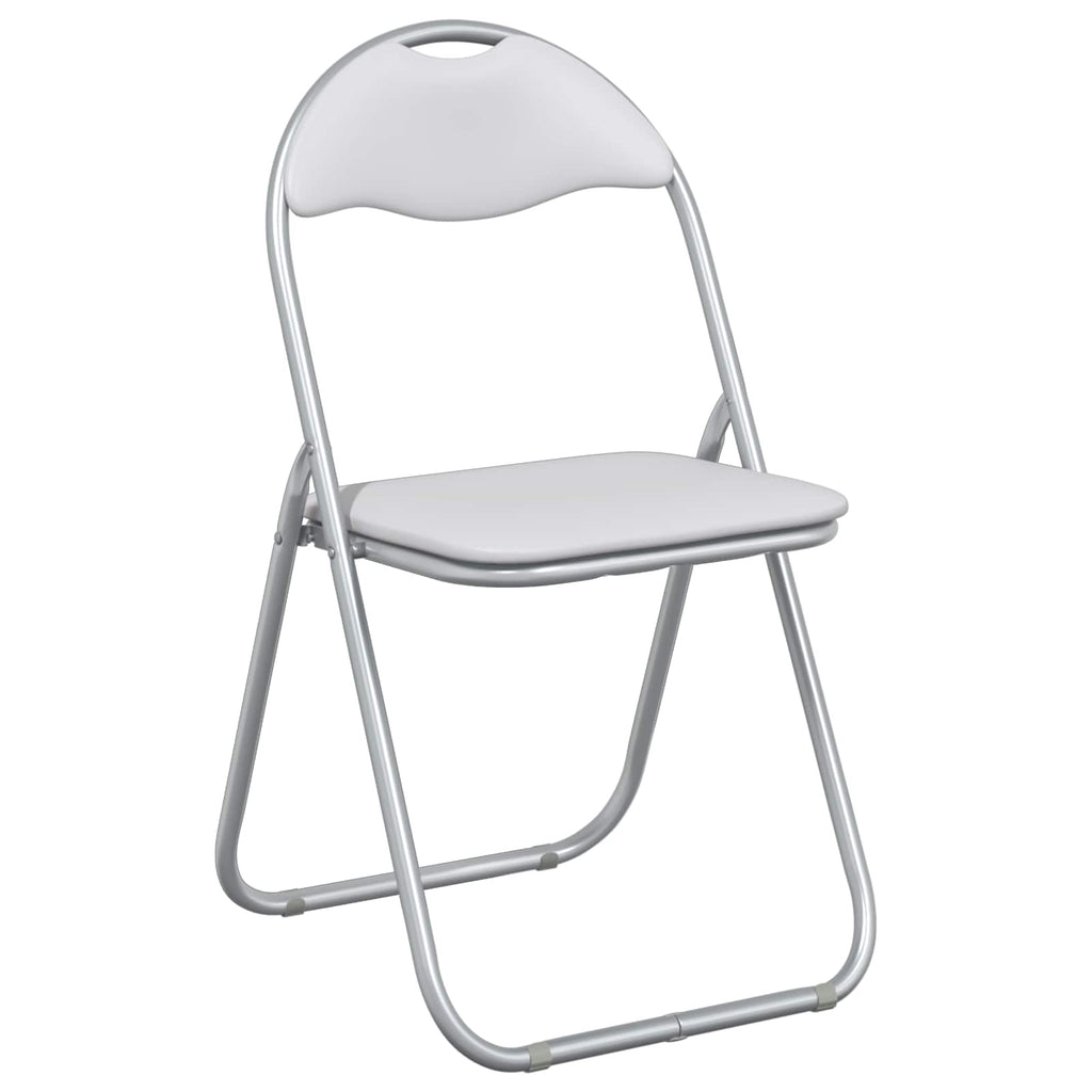 vidaXL Klappstuhl 2 pcs Weiß und Grau 48 x 43,5 x 81 cm Kunstleder