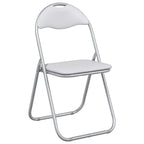 vidaXL Klappstuhl 2 pcs Weiß und Grau 48 x 43,5 x 81 cm Kunstleder