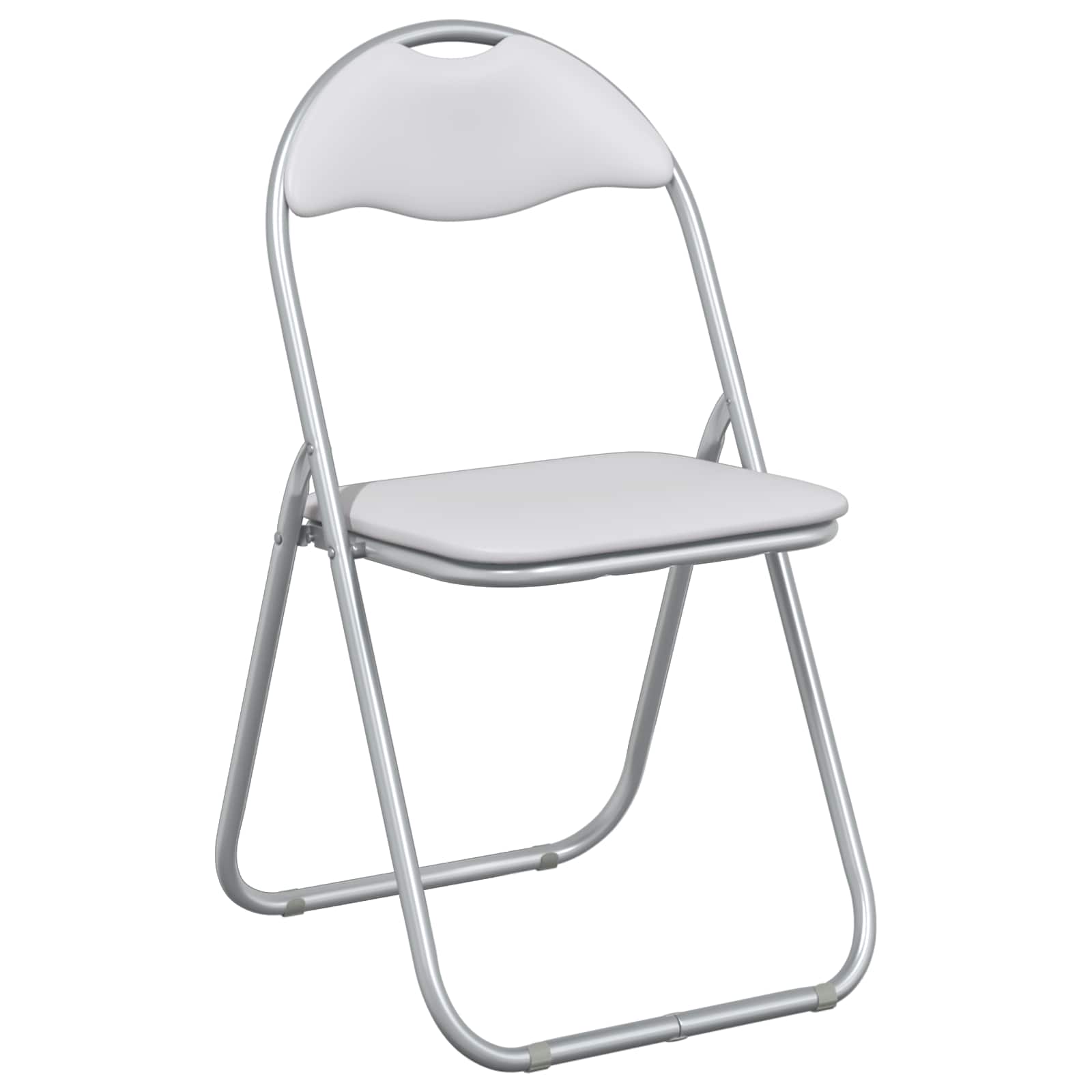 vidaXL Klappstuhl 2 pcs Weiß und Grau 48 x 43,5 x 81 cm Kunstleder