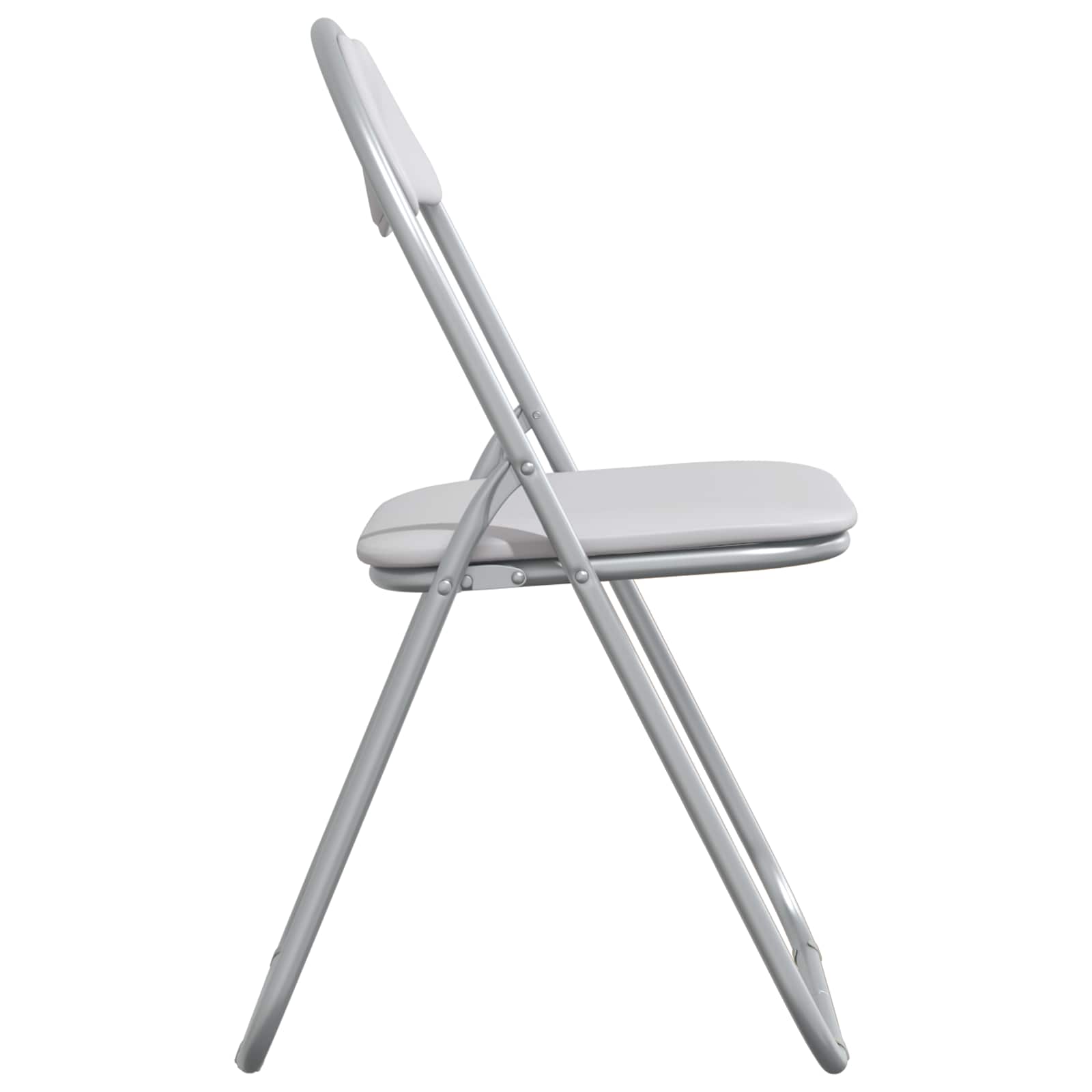 vidaXL Klappstuhl 2 pcs Weiß und Grau 48 x 43,5 x 81 cm Kunstleder