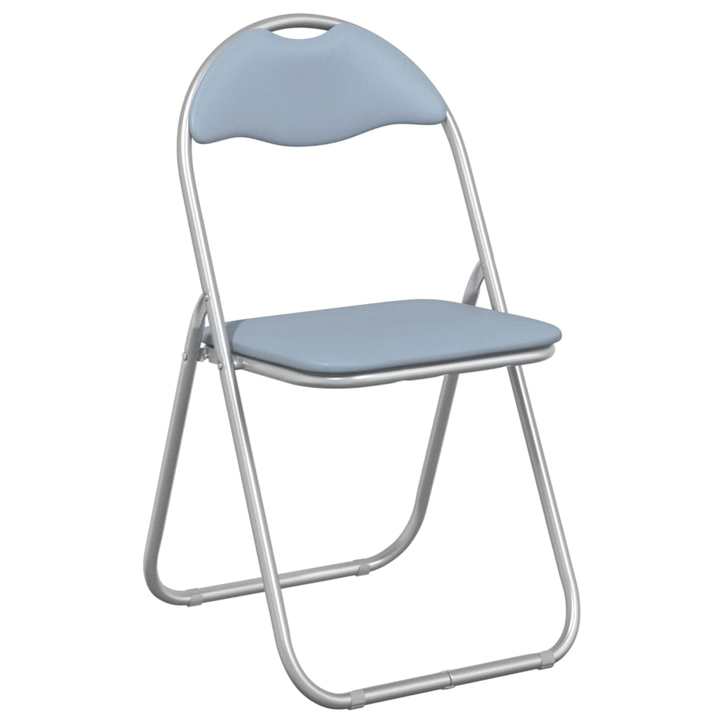 vidaXL Klappstuhl 2 pcs Grau 48 x 43,5 x 81 cm Kunstleder