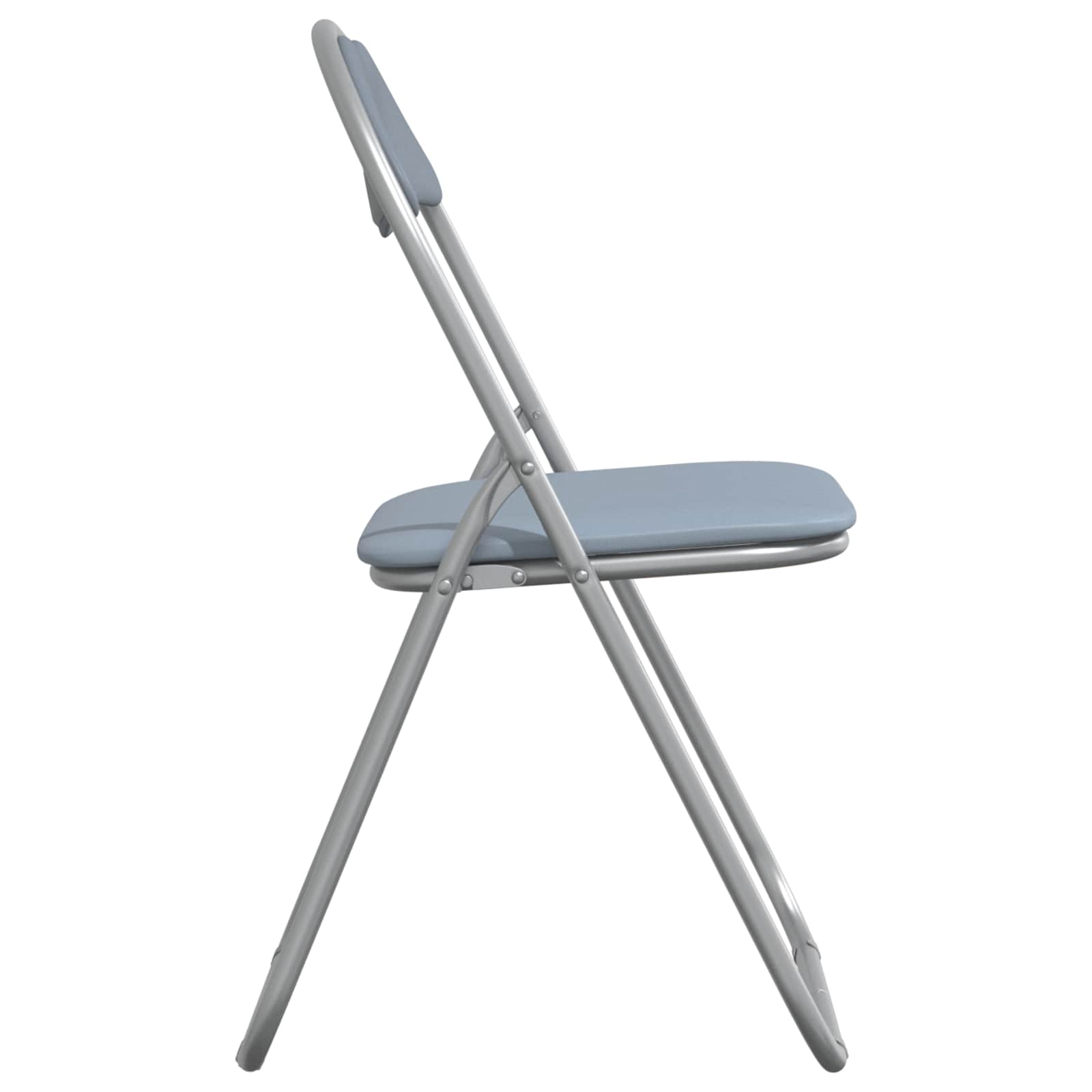 vidaXL Klappstuhl 2 pcs Grau 48 x 43,5 x 81 cm Kunstleder