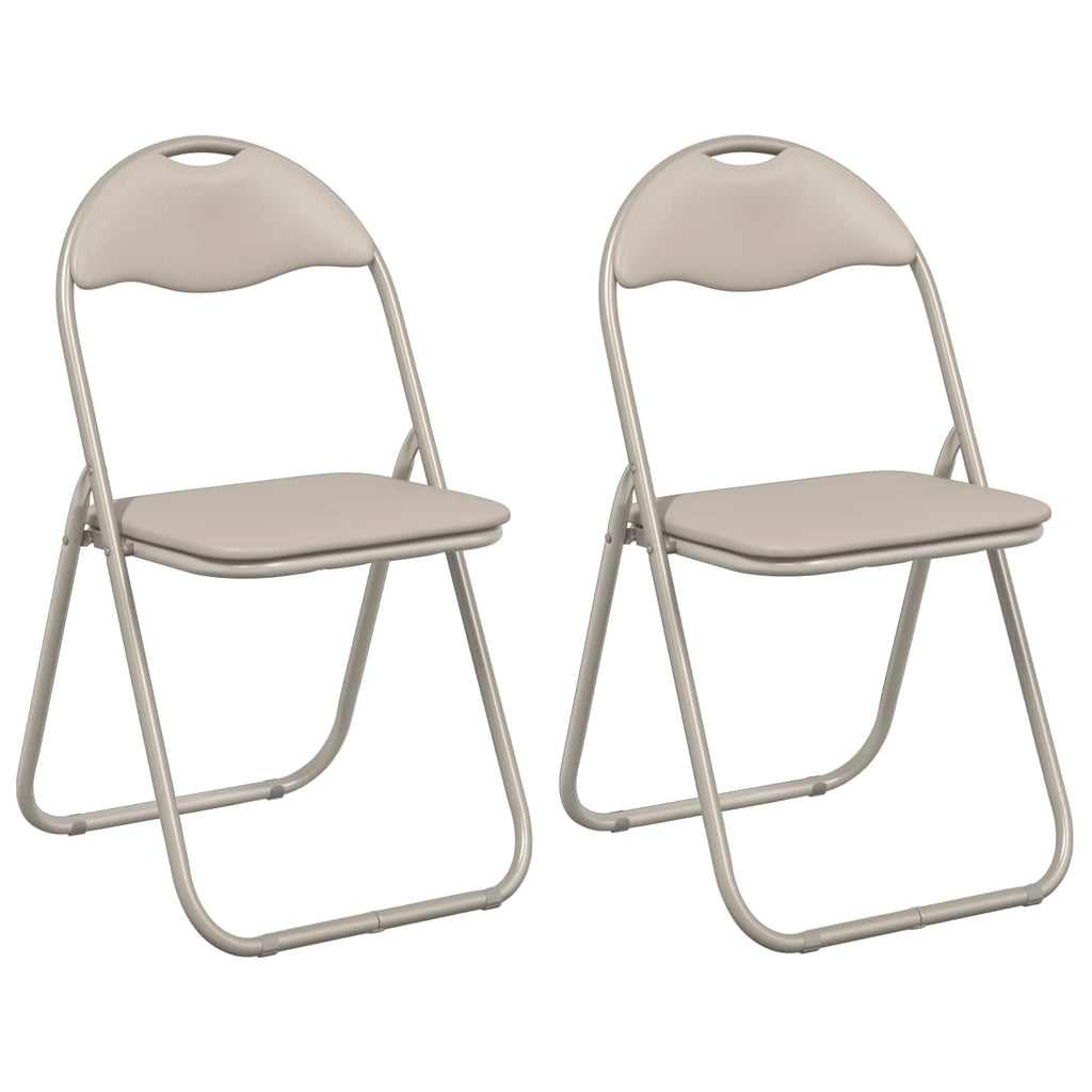 vidaXL Klappstuhl 2 pcs Sand 48 x 43,5 x 81 cm Kunstleder