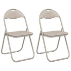 vidaXL Klappstuhl 2 pcs Sand 48 x 43,5 x 81 cm Kunstleder
