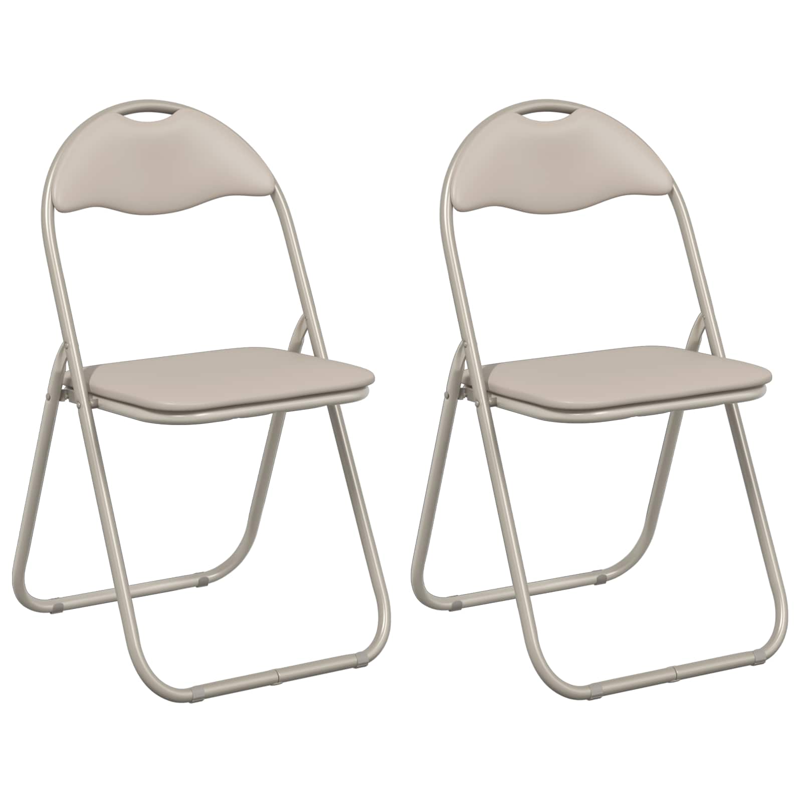 vidaXL Klappstuhl 2 pcs Sand 48 x 43,5 x 81 cm Kunstleder