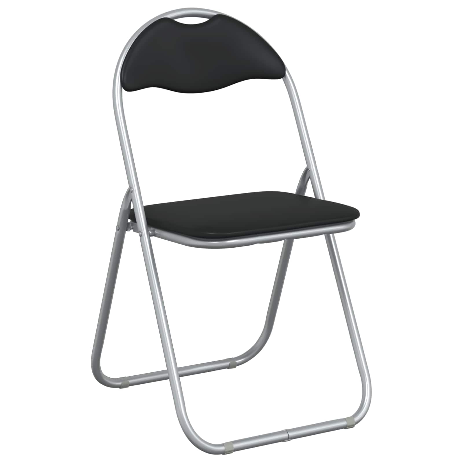 vidaXL Klappstuhl 8 pcs Schwarz und Grau 48 x 43,5 x 81 cm Kunstleder