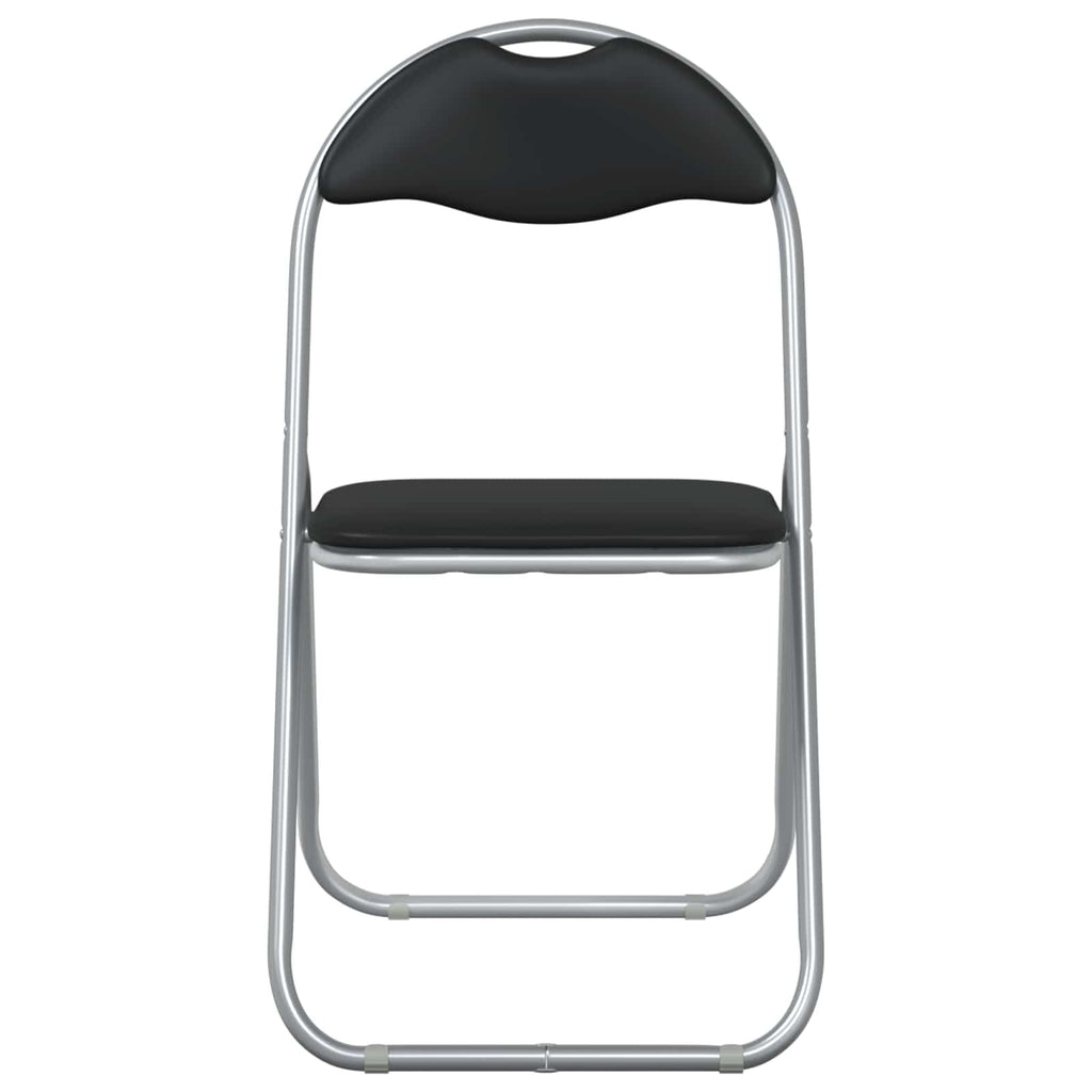 vidaXL Klappstuhl 8 pcs Schwarz und Grau 48 x 43,5 x 81 cm Kunstleder