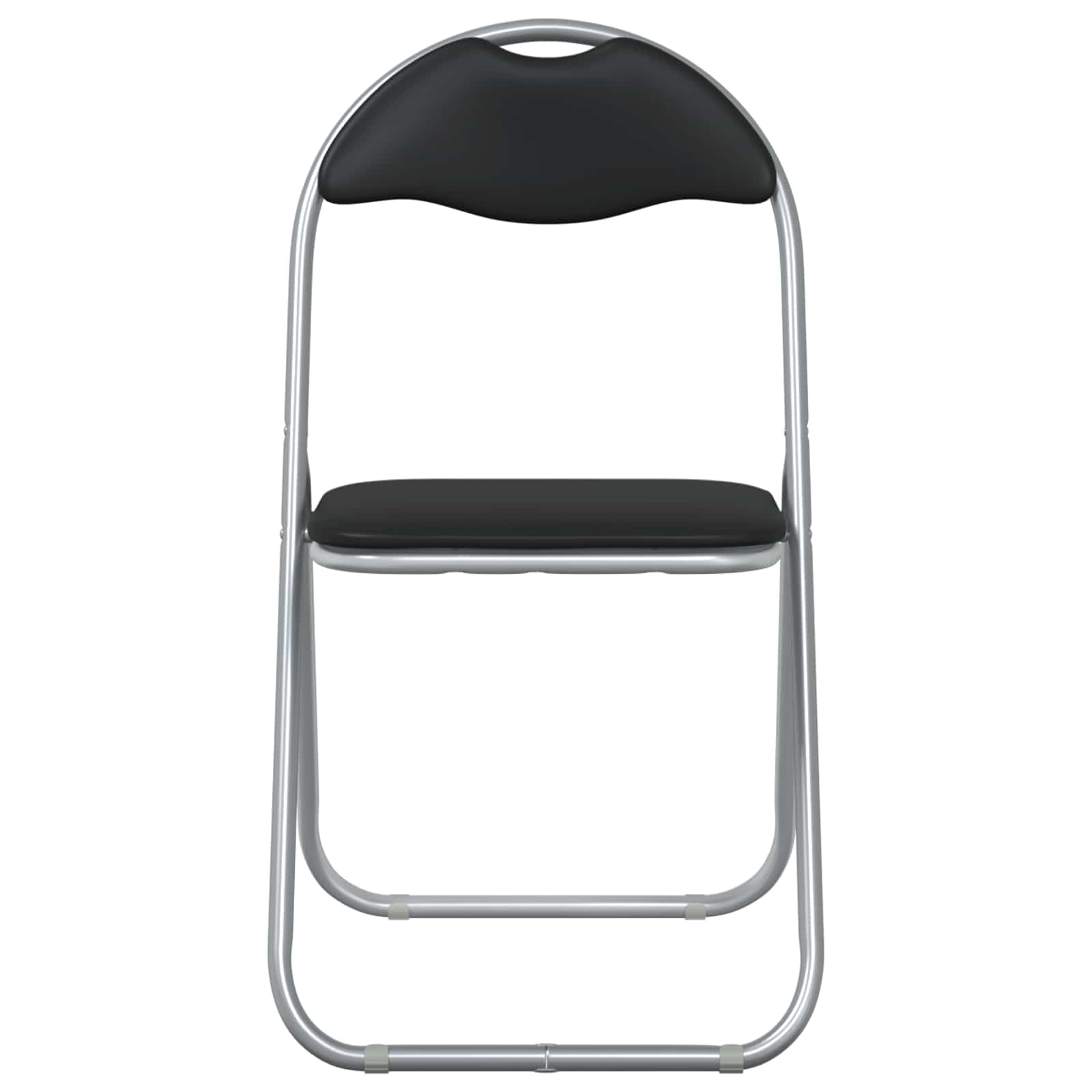 vidaXL Klappstuhl 8 pcs Schwarz und Grau 48 x 43,5 x 81 cm Kunstleder