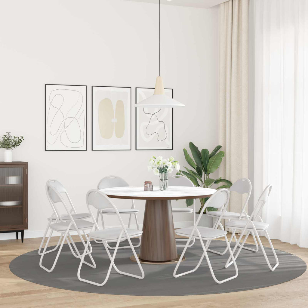 vidaXL Klappstuhl 8 pcs Weiß 48 x 43,5 x 81 cm Kunstleder