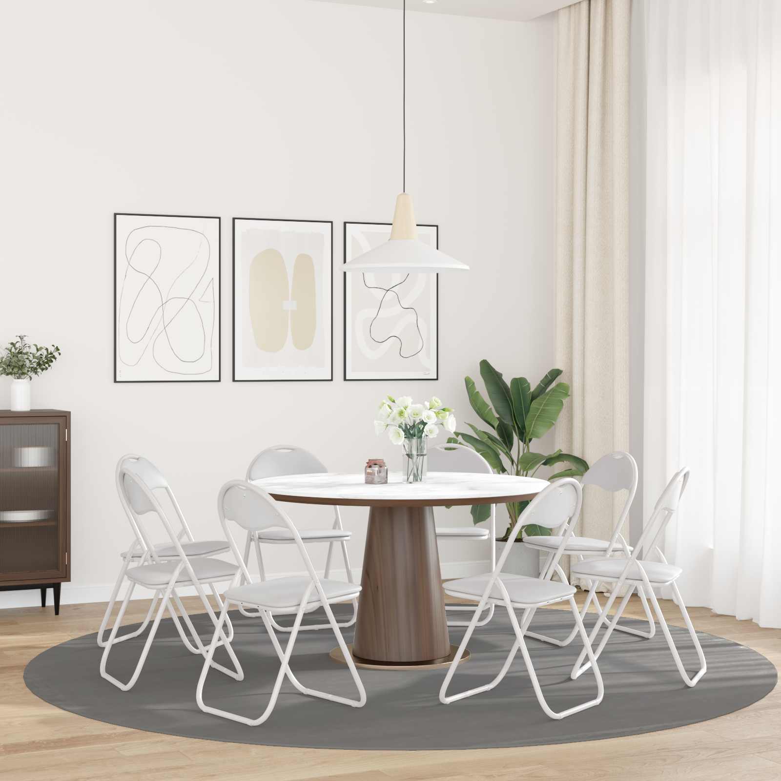 vidaXL Klappstuhl 8 pcs Weiß 48 x 43,5 x 81 cm Kunstleder
