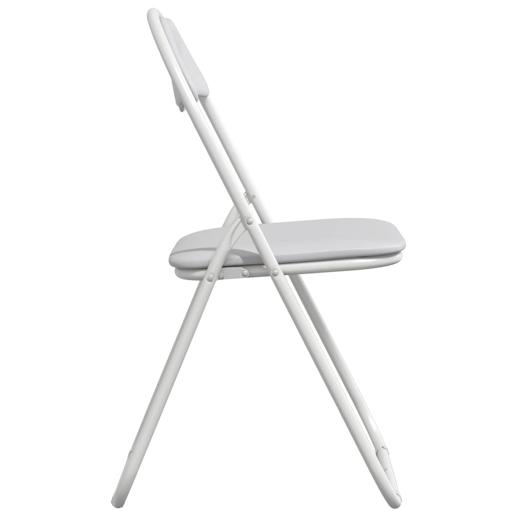 vidaXL Klappstuhl 8 pcs Weiß 48 x 43,5 x 81 cm Kunstleder