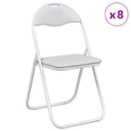 vidaXL Klappstuhl 8 pcs Weiß 48 x 43,5 x 81 cm Kunstleder