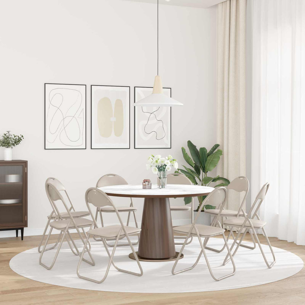 vidaXL Klappstuhl 8 pcs Sand 48 x 43,5 x 81 cm Kunstleder