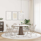vidaXL Klappstuhl 8 pcs Sand 48 x 43,5 x 81 cm Kunstleder