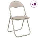 vidaXL Klappstuhl 8 pcs Sand 48 x 43,5 x 81 cm Kunstleder