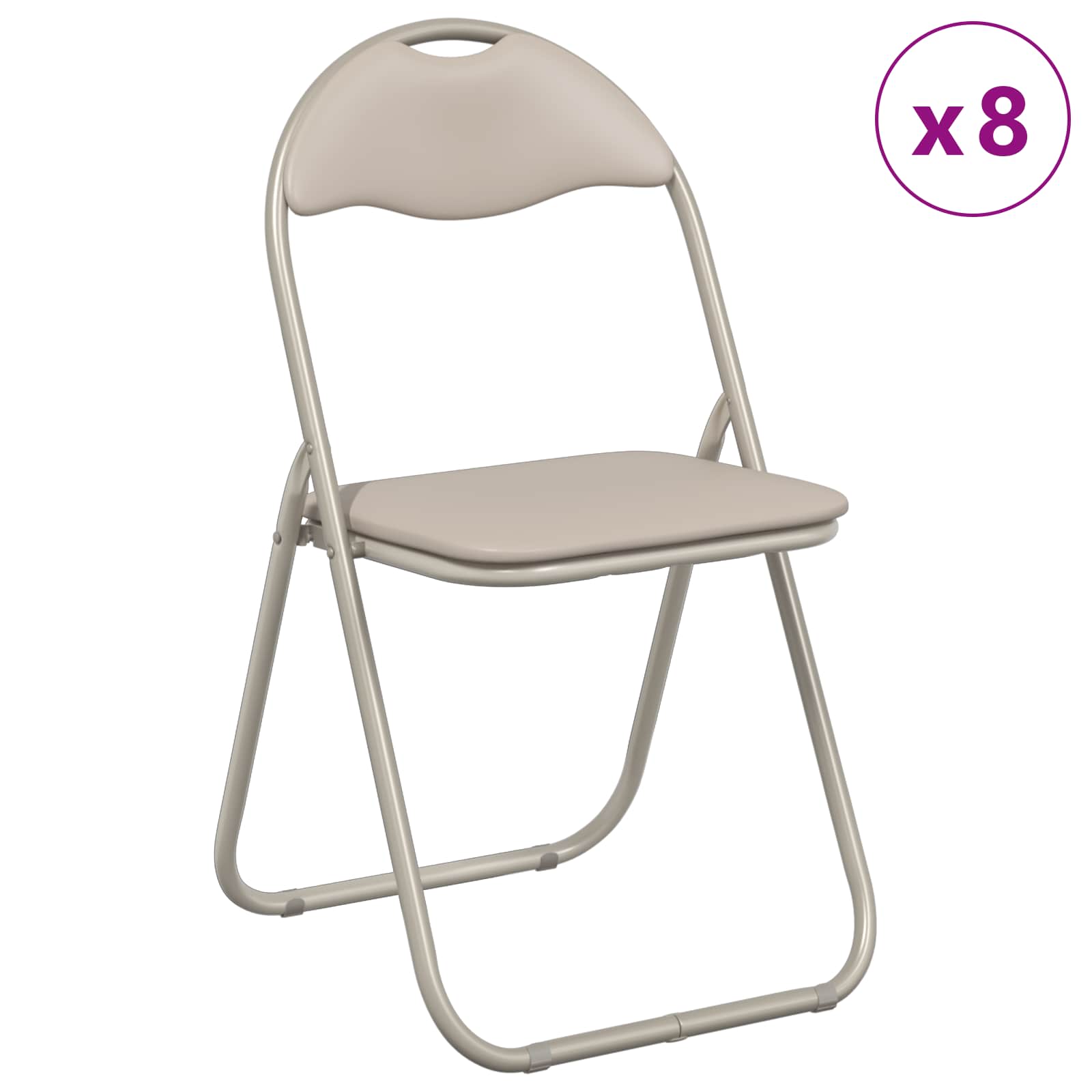 vidaXL Klappstuhl 8 pcs Sand 48 x 43,5 x 81 cm Kunstleder