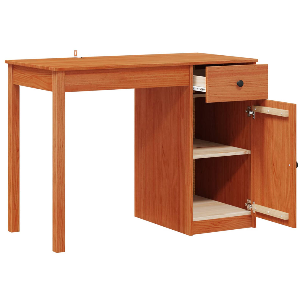 vidaXL Schreibtisch Wachsbraun 100 x 50 x 74 cm Massives Kiefernholz