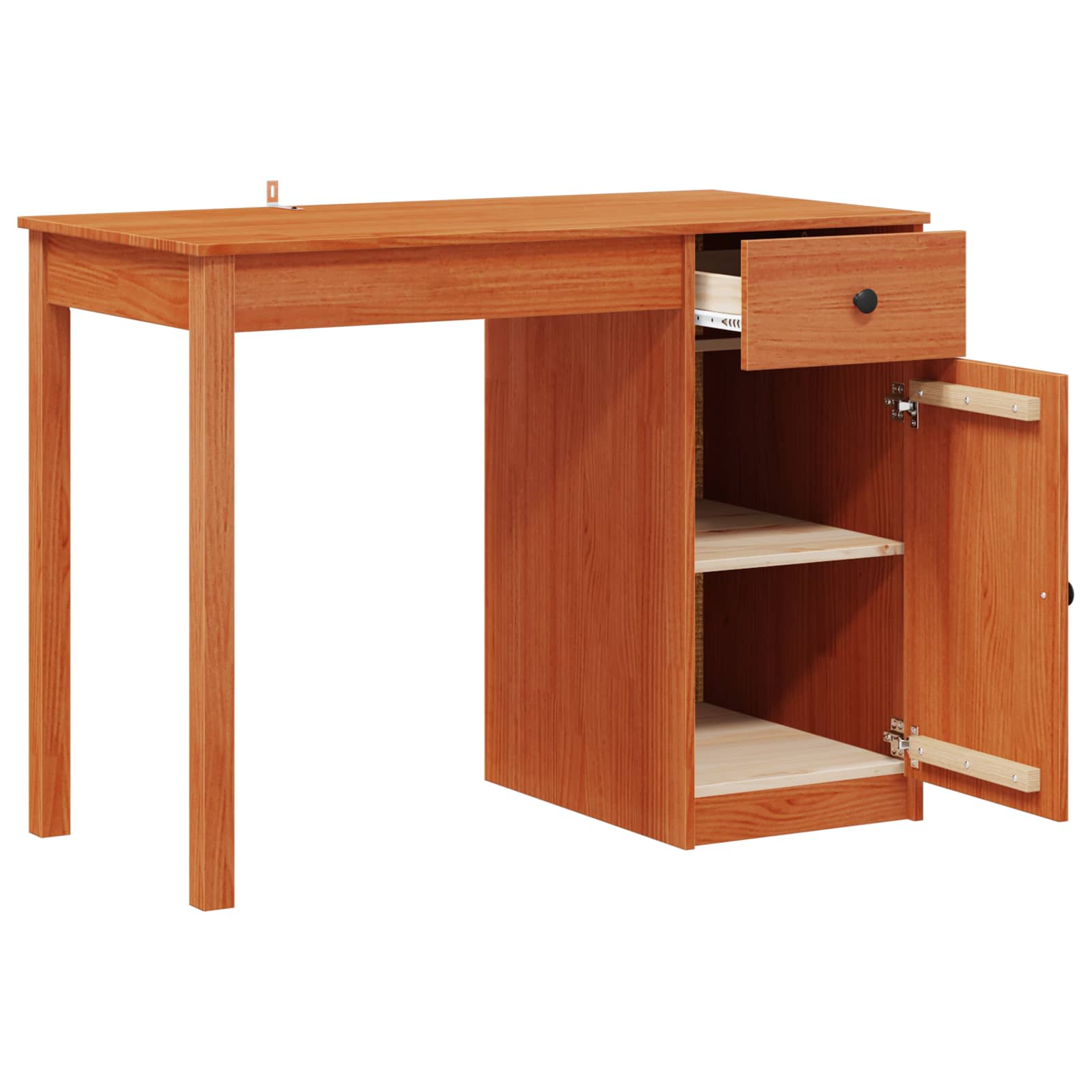 vidaXL Schreibtisch Wachsbraun 100 x 50 x 74 cm Massives Kiefernholz