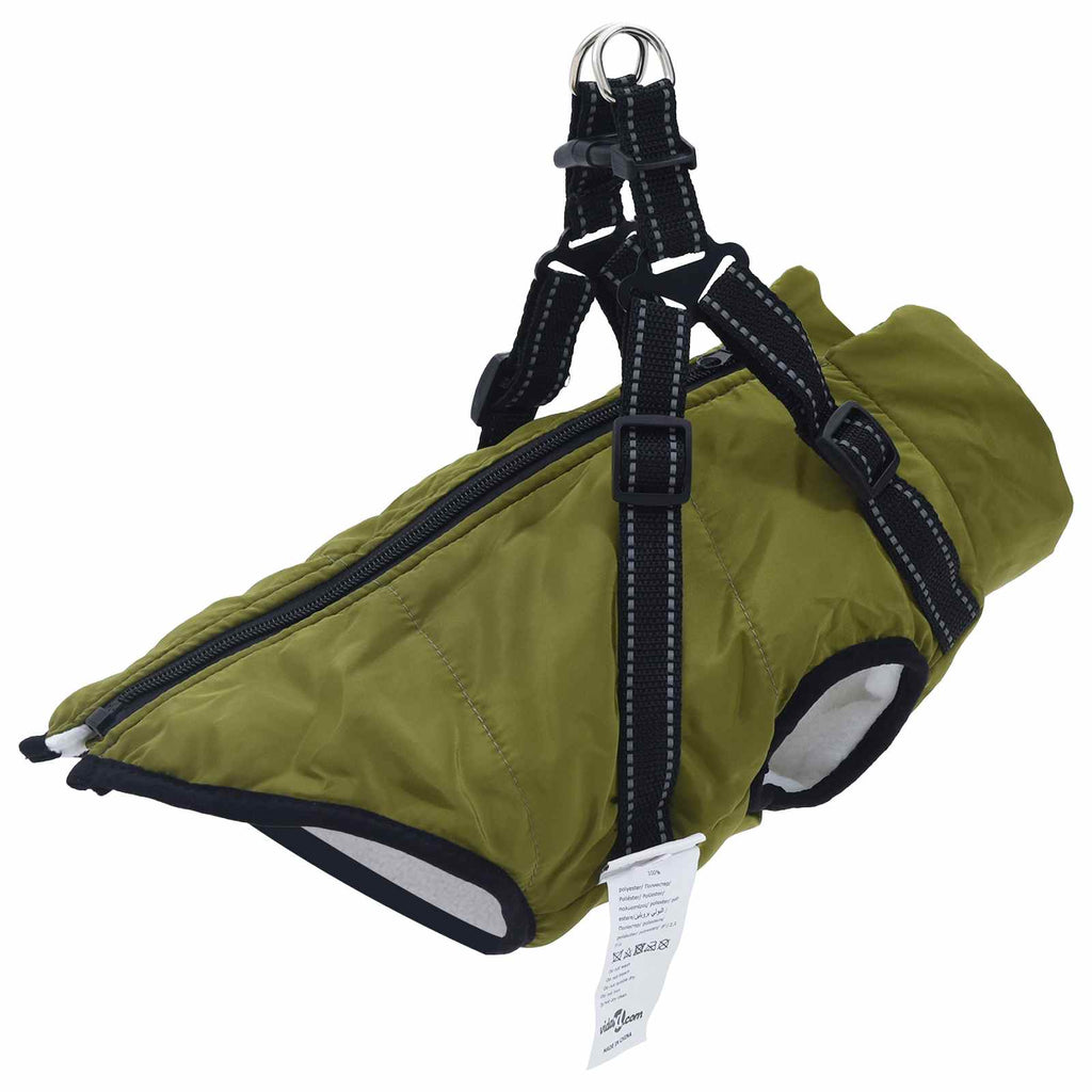 vidaXL Hundemantel Olivegrün L24 Fleece und Polyester