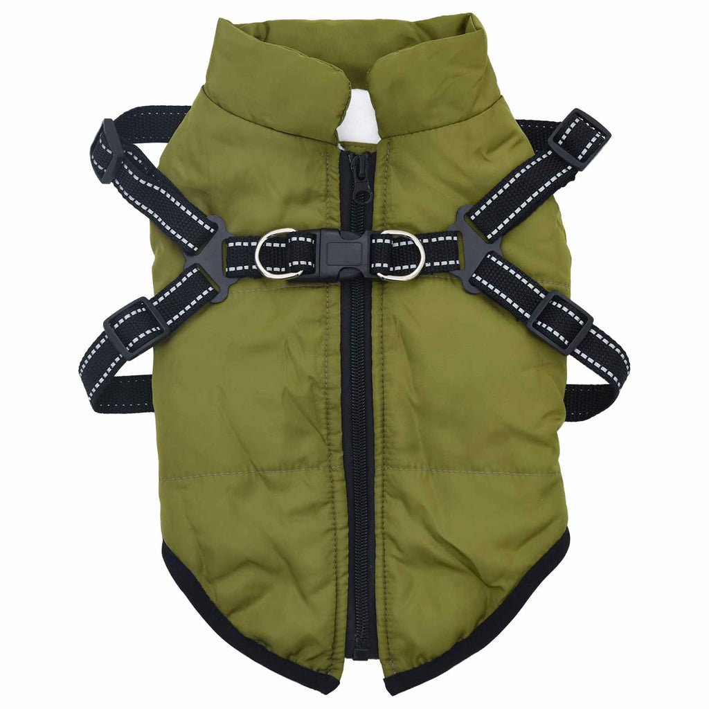 vidaXL Hundemantel Olivegrün L24 Fleece und Polyester