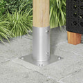 vidaXL runder Bodenanker 4 pcs Silber 15 x 15 x 15 cm Metall