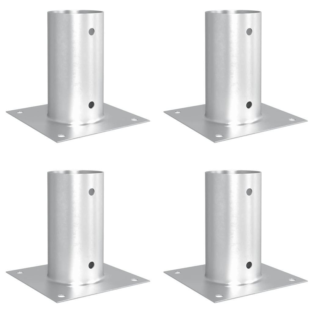 vidaXL runder Bodenanker 4 pcs Silber 15 x 15 x 15 cm Metall