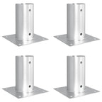 vidaXL runder Bodenanker 4 pcs Silber 15 x 15 x 15 cm Metall