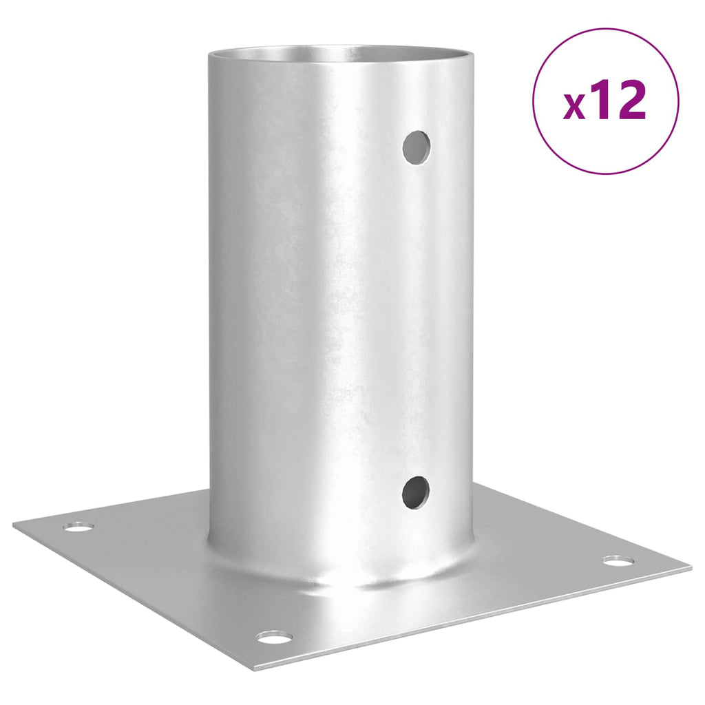 vidaXL runder Bodenanker 12 pcs Silber 15 x 15 x 15 cm Metall