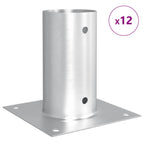 vidaXL runder Bodenanker 12 pcs Silber 15 x 15 x 15 cm Metall