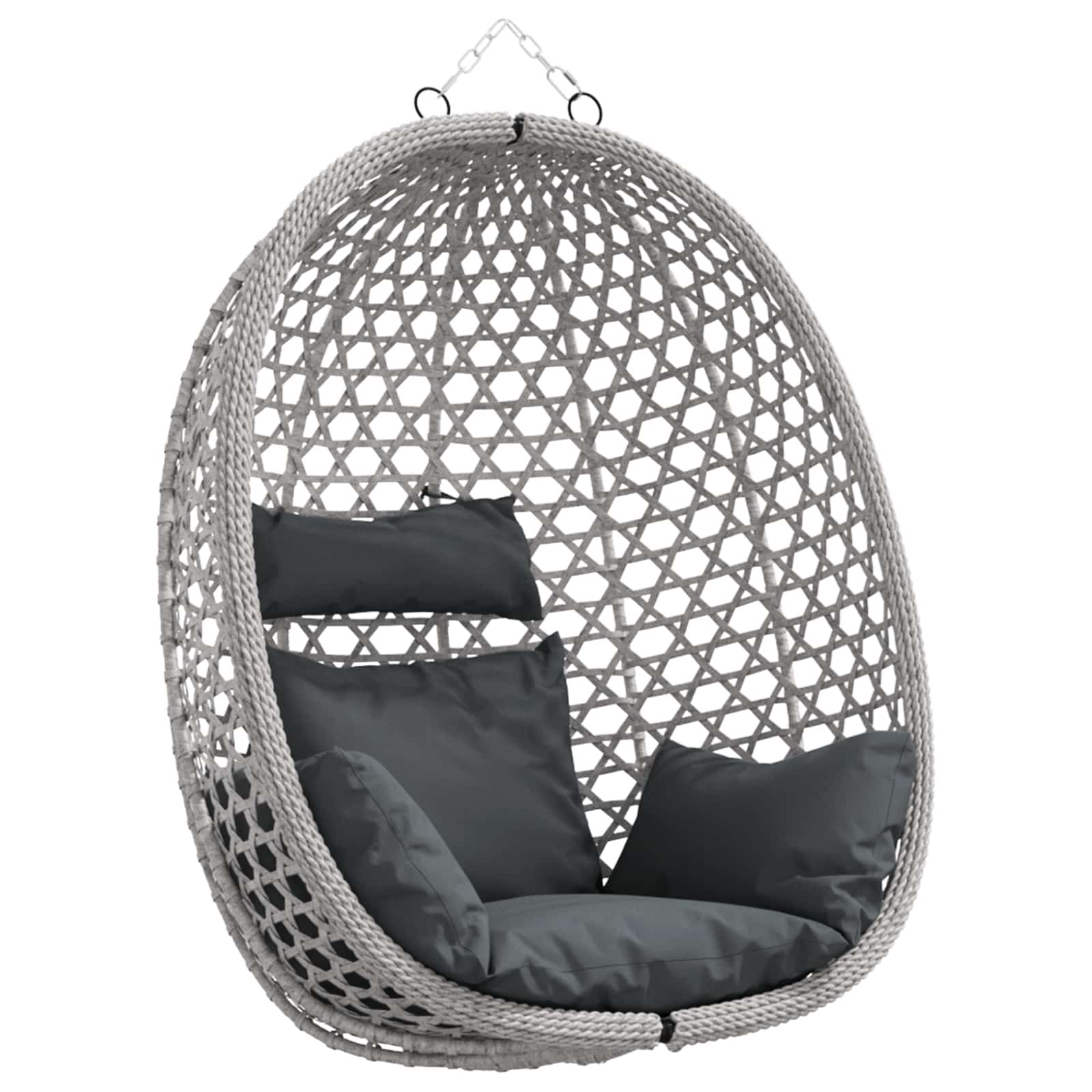 vidaXL Hängesessel ohne Gestell Anthrazit und Grau 92 x 57,5 x 110 cm