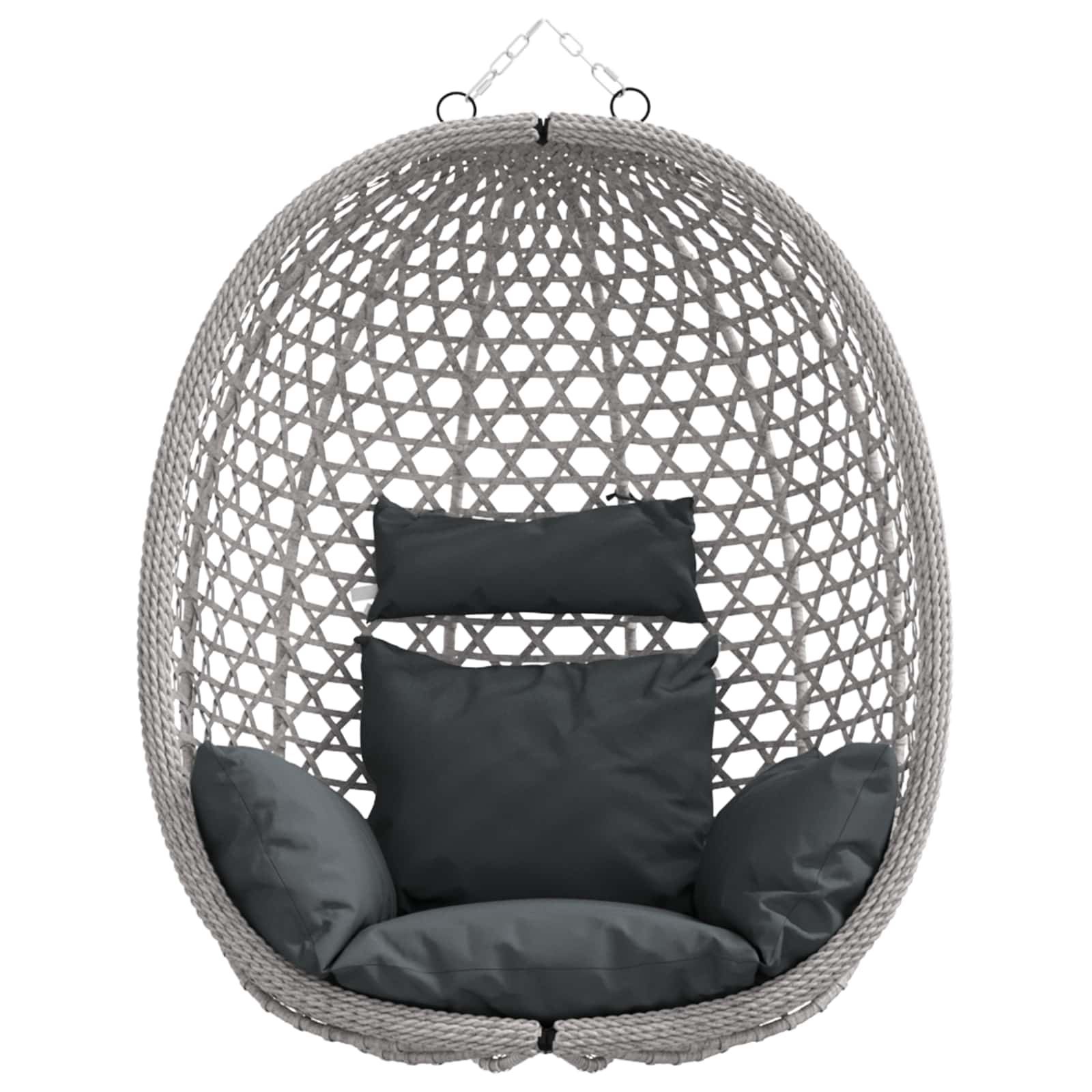 vidaXL Hängesessel ohne Gestell Anthrazit und Grau 92 x 57,5 x 110 cm
